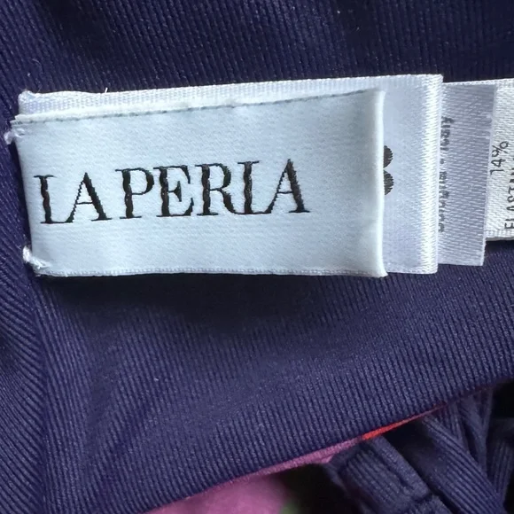 La Perla Reversible Monokini Swim Suit Blue Floral Small 32B - Picture 6 of 6